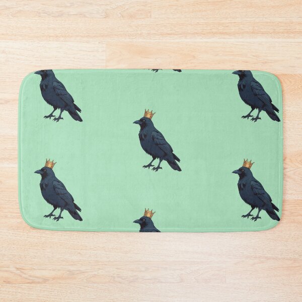 Item preview, Regal Crow on Mint Green Throne Comic Style designed and sold by MadeByHaresShop.
