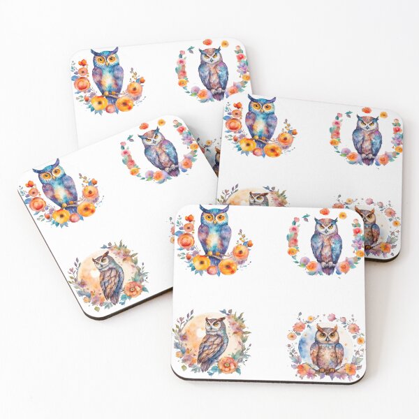 Item preview, Enchanting Owl Among Floral Moon Magic Collection designed and sold by Tom-Johnson.