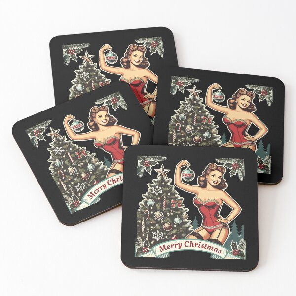 Item preview, Christmas Pin-up Retro Vintage Style designed and sold by LuminOrb.