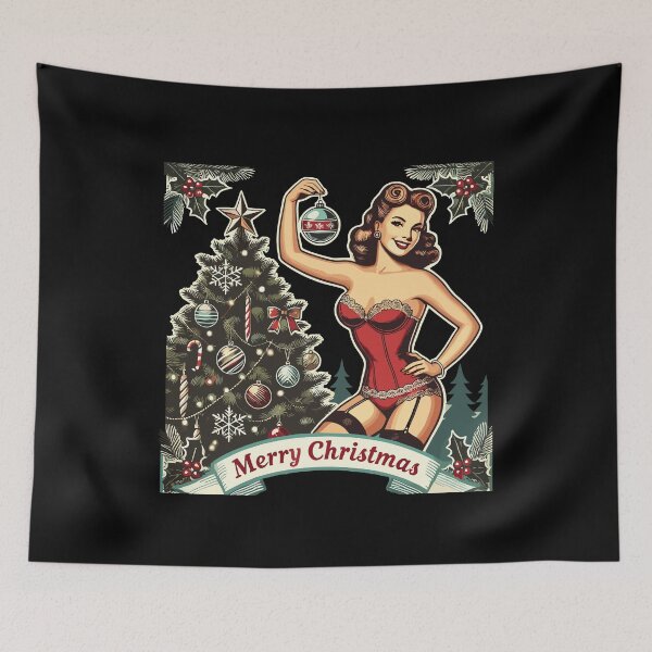 Item preview, Christmas Pin-up Retro Vintage Style designed and sold by LuminOrb.