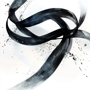Artwork thumbnail, Abstract Looping Ribbon: Dynamic Ink Design by Desireehaz