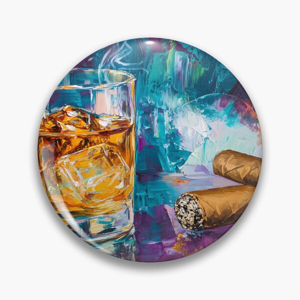 Item preview, Whiskey and Cigars - Vibrant Indulgence in Abstract Elegance Digital Generative AI Art designed and sold by OlfactoART Studio.