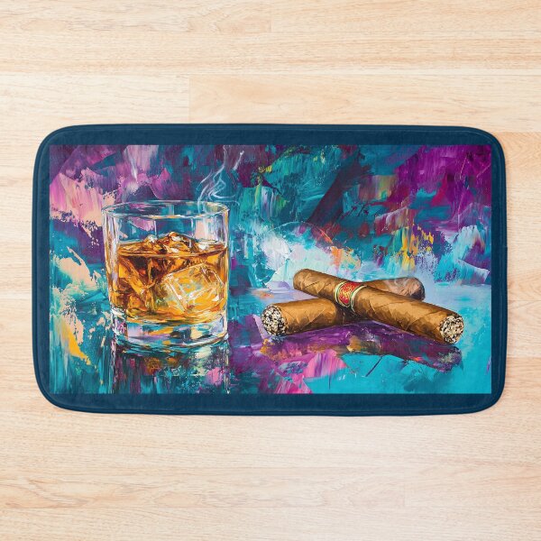 Item preview, Whiskey and Cigars - Vibrant Indulgence in Abstract Elegance Digital Generative AI Art designed and sold by OlfactoART Studio.