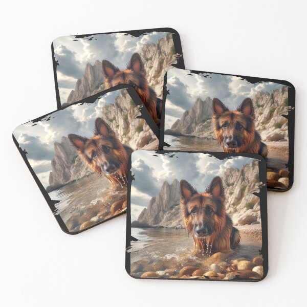 Item preview, German Shepherd Resting by Mountain Lake designed and sold by Hungry-Murphy.