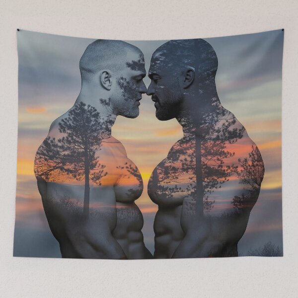 Item preview, Double Exposure Muscle Couple designed and sold by BeautyofMasc.