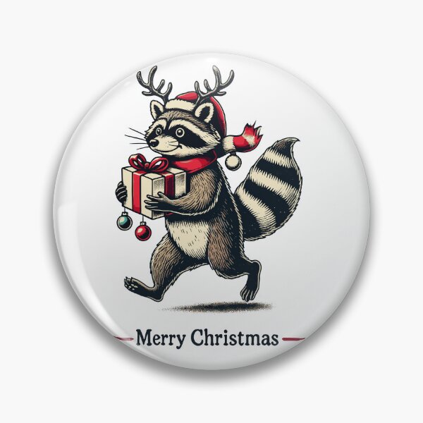 Item preview, Merry Christmas Raccoon Festive Cheer Artwork designed and sold by LuminOrb.