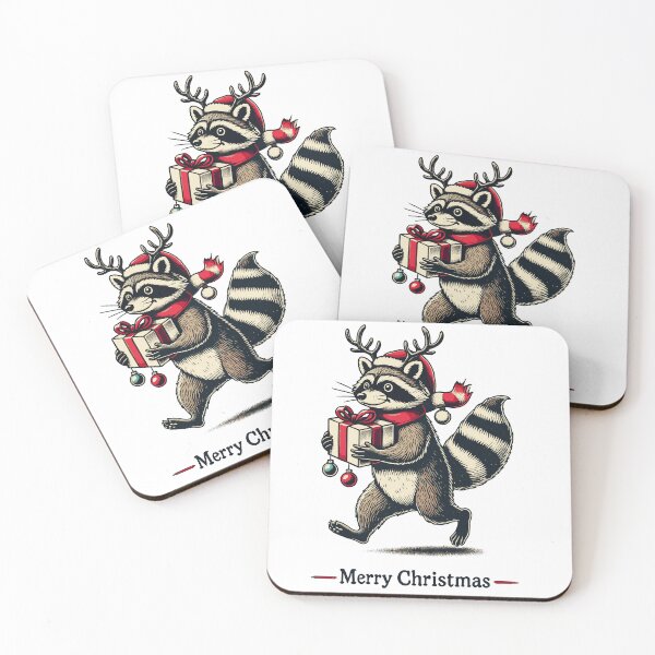 Item preview, Merry Christmas Raccoon Festive Cheer Artwork designed and sold by LuminOrb.