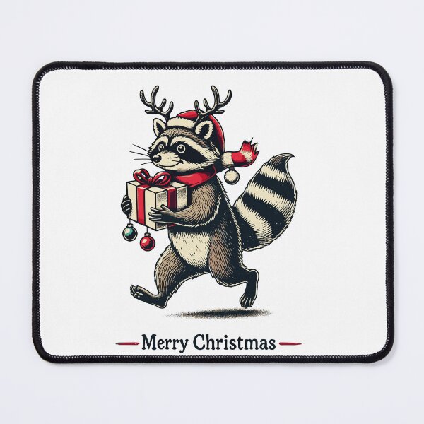 Item preview, Merry Christmas Raccoon Festive Cheer Artwork designed and sold by LuminOrb.