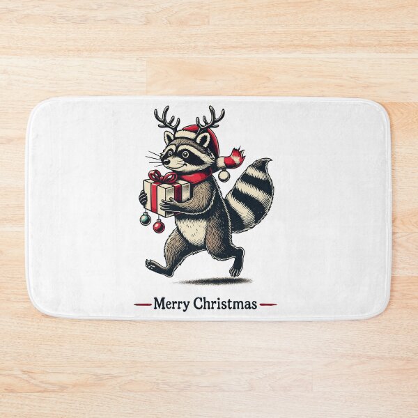 Item preview, Merry Christmas Raccoon Festive Cheer Artwork designed and sold by LuminOrb.