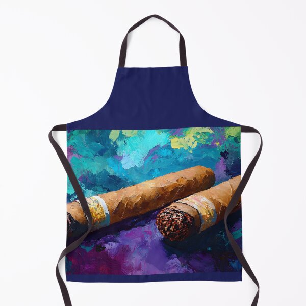 Item preview, Abstract Luxury and Artistry - Two Cigars Resting Against a Vibrant, Textured Background designed and sold by OlfactoART Studio.