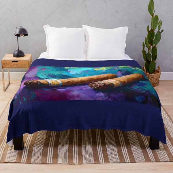 Item preview, Abstract Luxury and Artistry - Two Cigars Resting Against a Vibrant, Textured Background designed and sold by OlfactoART Studio.