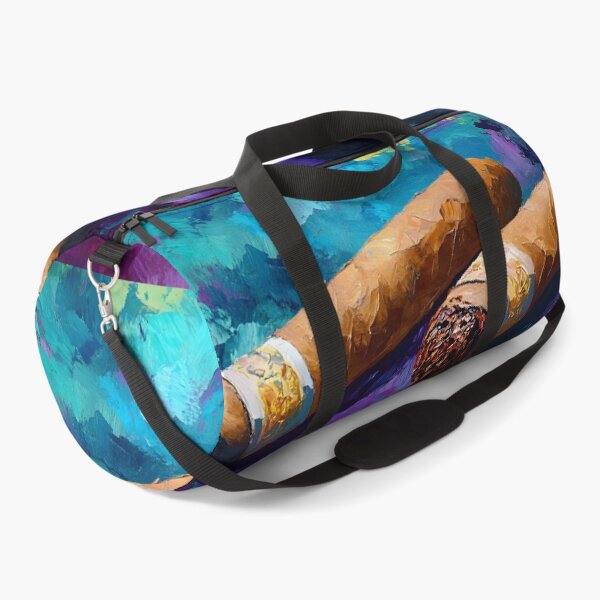 Item preview, Abstract Luxury and Artistry - Two Cigars Resting Against a Vibrant, Textured Background designed and sold by OlfactoART Studio.