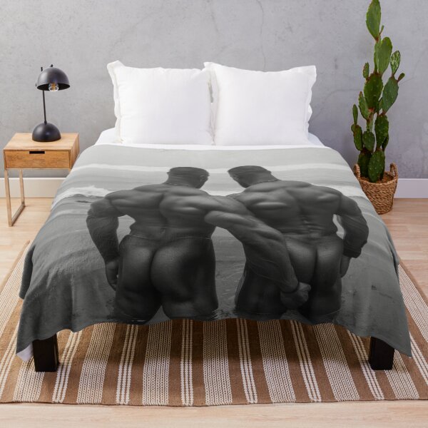 Item preview, Muscular Black Couple in Ocean designed and sold by BeautyofMasc.