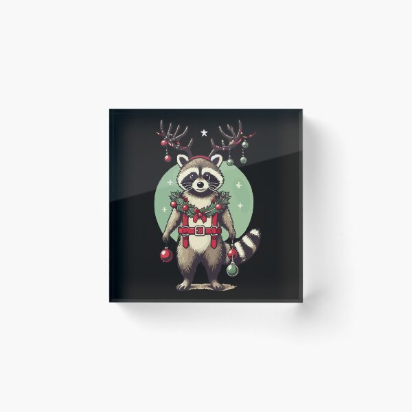 Item preview, Festive Raccoon Antlers Christmas Spirit designed and sold by LuminOrb.