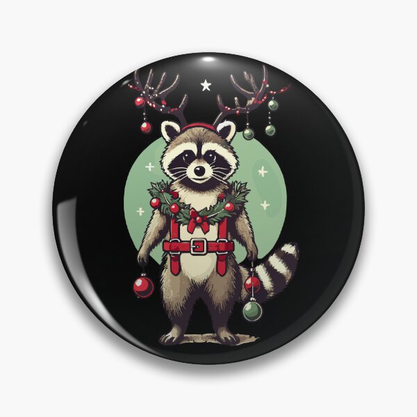 Item preview, Festive Raccoon Antlers Christmas Spirit designed and sold by LuminOrb.