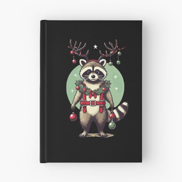 Item preview, Festive Raccoon Antlers Christmas Spirit designed and sold by LuminOrb.