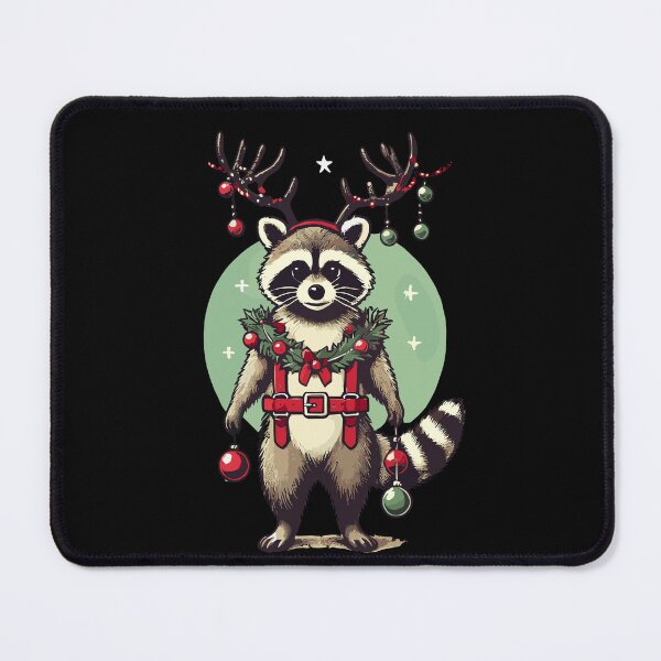 Item preview, Festive Raccoon Antlers Christmas Spirit designed and sold by LuminOrb.