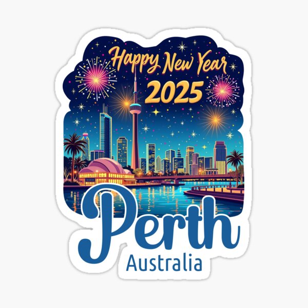 Item preview, Perth Australia Happy New Year 2025 designed and sold by BeeFlow.