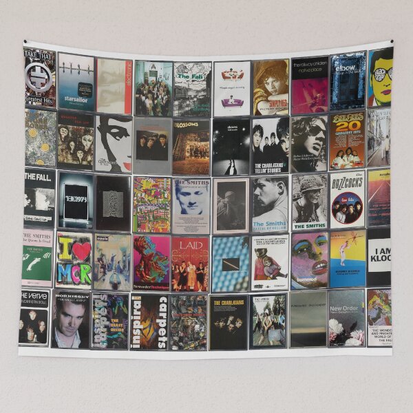 Item preview, Manchester Music - Greatest Manchester Bands - Vintage Cassette Art designed and sold by Mr Mustard Prints.