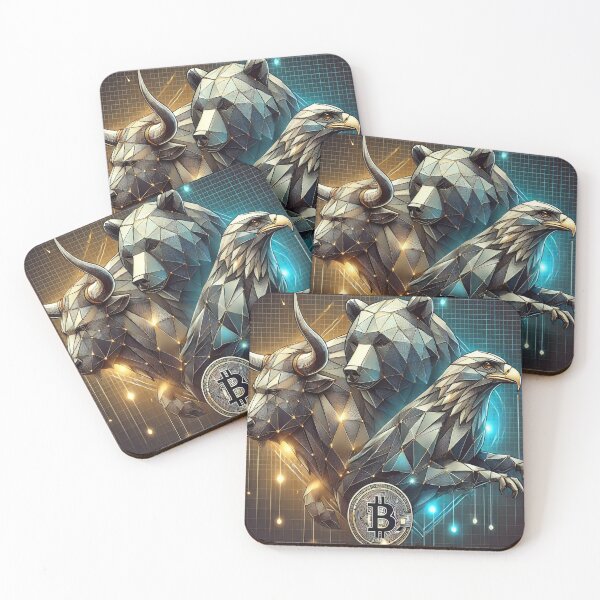 Artikelvorschau, Crypto Market Guardians - Bull, Bear, and Eagle in Geometric Art entworfen und verkauft von photoparadise22.