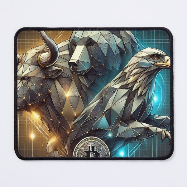 Item preview, Crypto Market Guardians - Bull, Bear, and Eagle in Geometric Art designed and sold by photoparadise22.