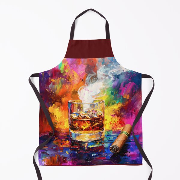 Item preview, Whiskey and Cigar Indulgence - Vibrant Abstract Elegance Digital Generative AI Art designed and sold by OlfactoART Studio.
