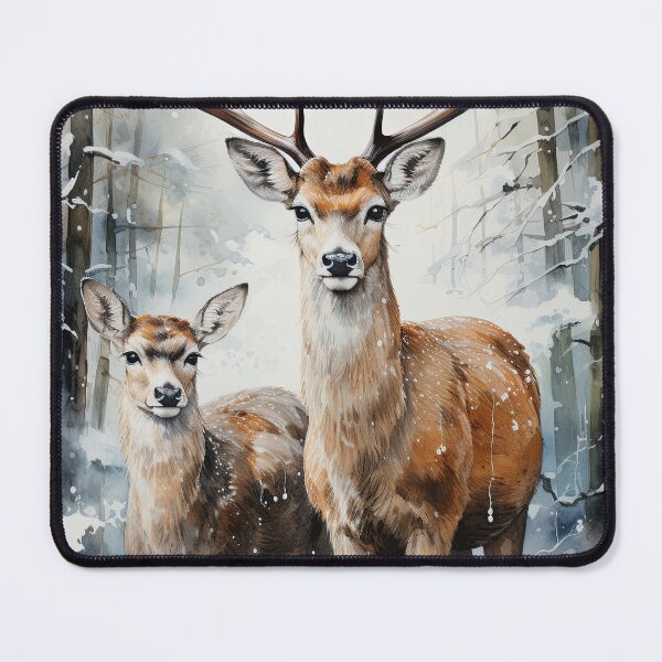 Item preview, Winter Majesty: Deer and Frosty Landscape designed and sold by Piotrek0001.