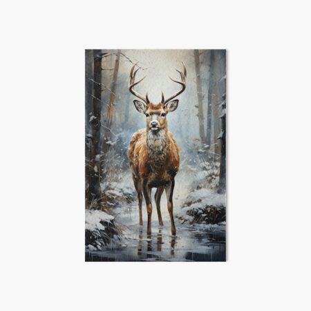 Item preview, Frost-Kissed Forest with Gentle Deer designed and sold by Piotrek0001.