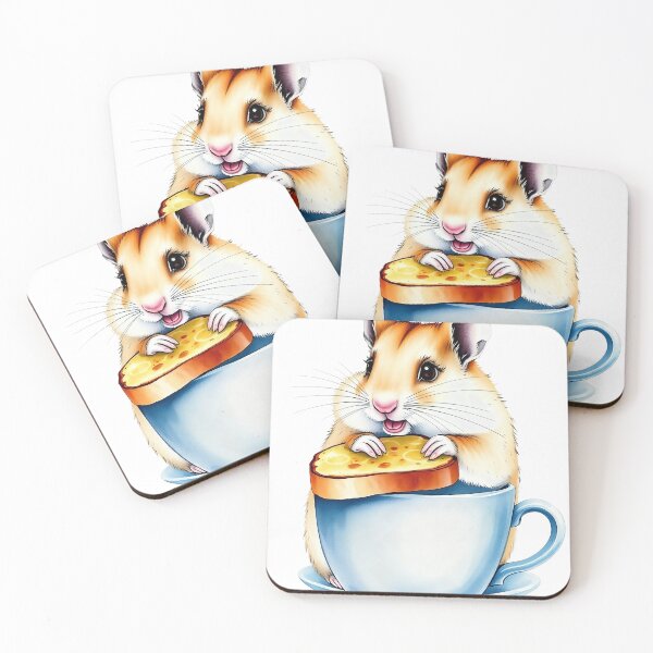 Item preview, Cute Hamster with Toast in a Teacup – Adorable Digital Art designed and sold by Mido-artister.