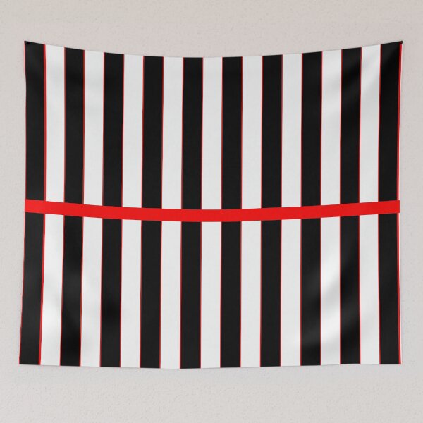 Aperçu de l'œuvre Rayures noires et blanches... et rouges créée et vendue par Fuzzdandy Designs.