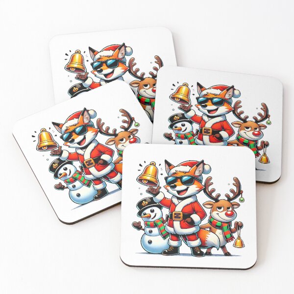 Item preview, Funny Christmas Fox, Snowman, and Reindeer Cartoon designed and sold by DrawHandArt.