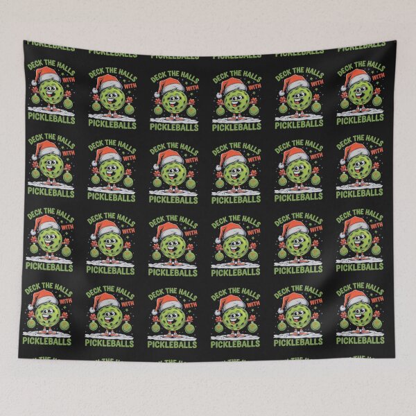 Item preview, Deck The Halls With Pickleballs Christmas Santa designed and sold by ManiaGrania.