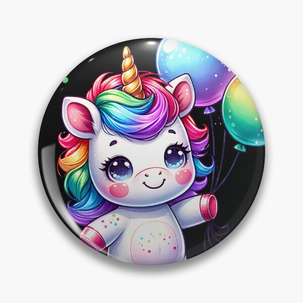 Artikelvorschau, Regenbogen-Einhorn mit Partyballons entworfen und verkauft von AwesomeBeyondLimits.