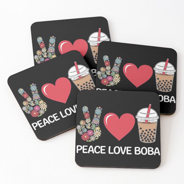 Item preview, Peace Love and Boba Bubble Tea Art Design designed and sold by love3617.