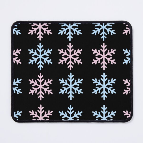 Item preview, Pink and pale blue snowflakes on black background designed and sold by Topmel.