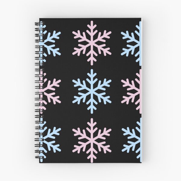 Item preview, Pink and pale blue snowflakes on black background designed and sold by Topmel.