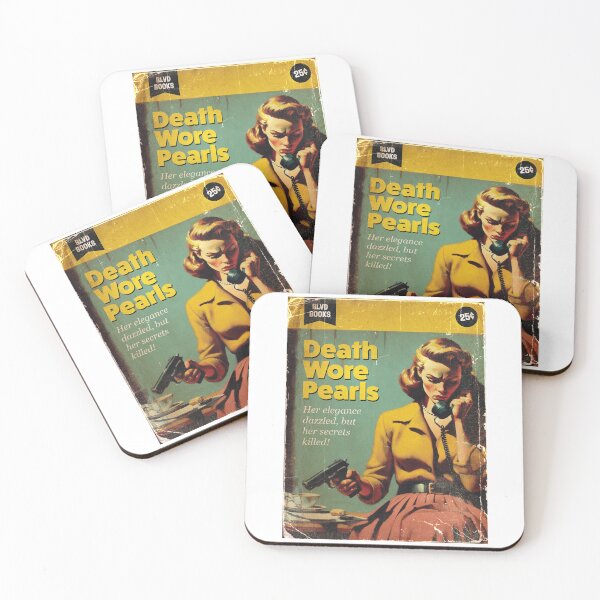 Item preview, Death Wore Pearls pulp novel book cover designed and sold by BLVDdesign.