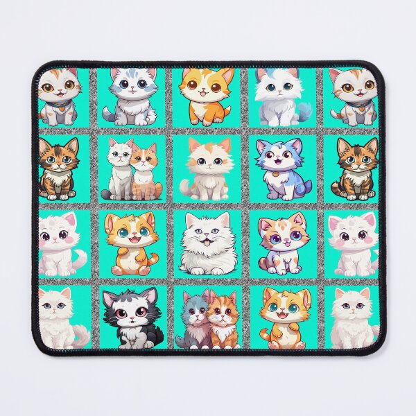 Item preview, Feline Fiesta: A playful pattern featuring 12 adorable cats, each with unique personalities and poses, gathered inside a window frame. designed and sold by Grang Art Artistic Designs.