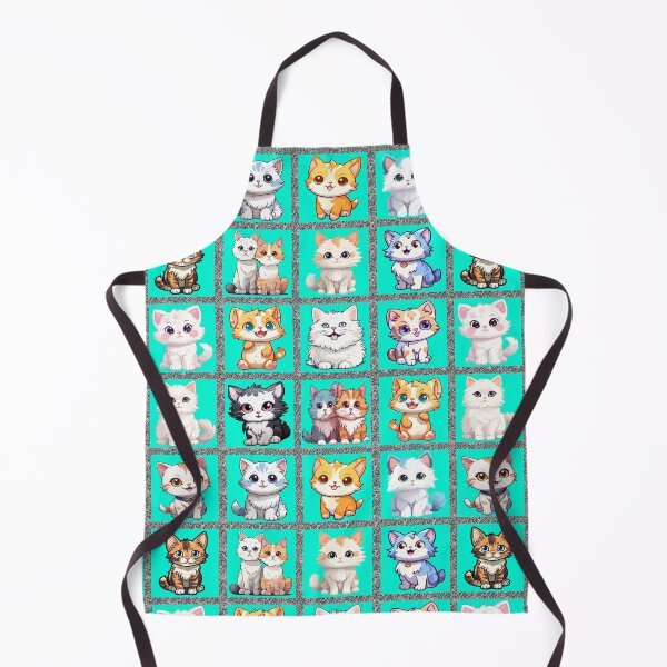 Item preview, Feline Fiesta: A playful pattern featuring 12 adorable cats, each with unique personalities and poses, gathered inside a window frame. designed and sold by Grang Art Artistic Designs.