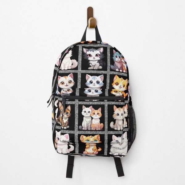 Item preview, Catty Corner: A playful pattern featuring 12 adorable cats, each with unique personalities and poses, gathered inside a window frame. designed and sold by Grang Art Artistic Designs.