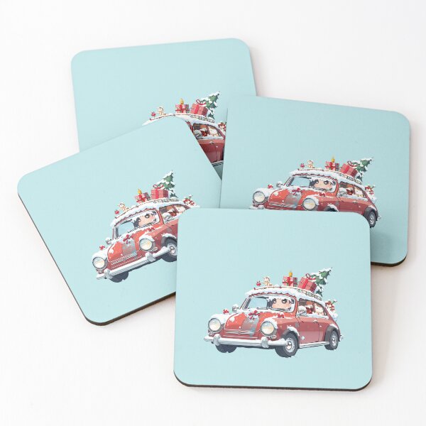 Item preview, Snowbound Cute Car A Cozy Christmas Ride designed and sold by kahida.