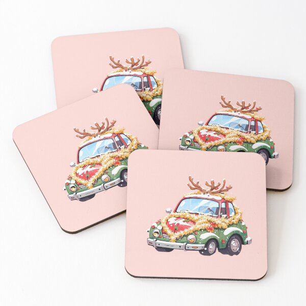 Item preview, Twinkling Reindeer Ride Kawaii Car in Snowy Glow designed and sold by kahida.