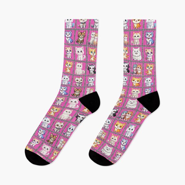Item preview, Purrfect Pals: A playful pattern featuring 12 adorable cats, each with unique personalities and poses, gathered inside a window frame. designed and sold by Grang Art Artistic Designs.