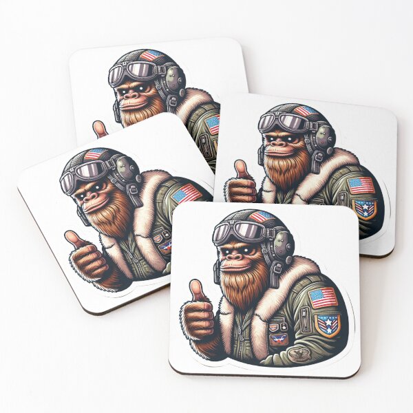 Item preview, Bigfoot as a top gun style pilot  designed and sold by BrinaandPops.
