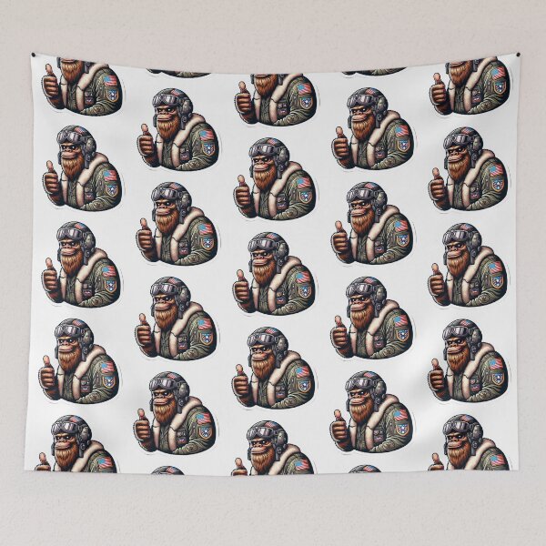 Item preview, Bigfoot as a top gun style pilot  designed and sold by BrinaandPops.
