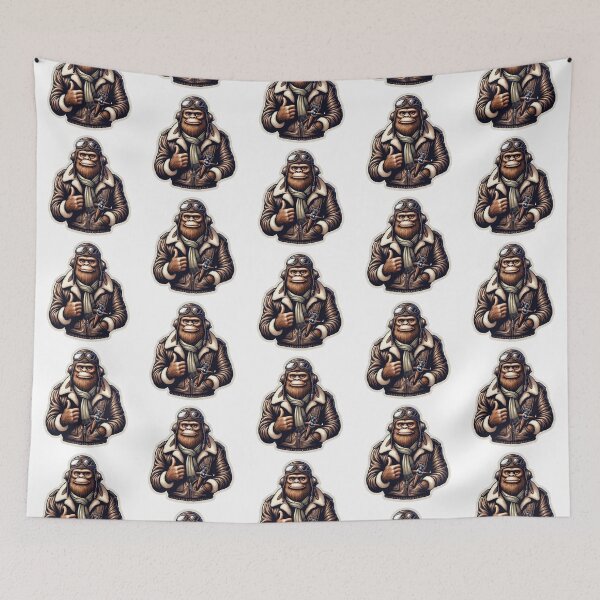 Item preview, Bigfoot as a vintage style pilot  designed and sold by BrinaandPops.