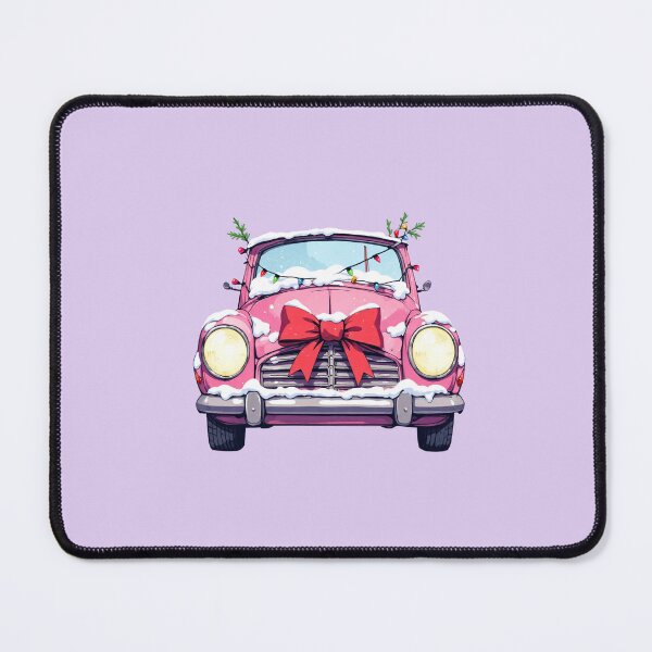 Item preview, Snowbound Kawaii Car with Christmas Lights A Cute Cartoon Adventure in Pastels designed and sold by kahida.