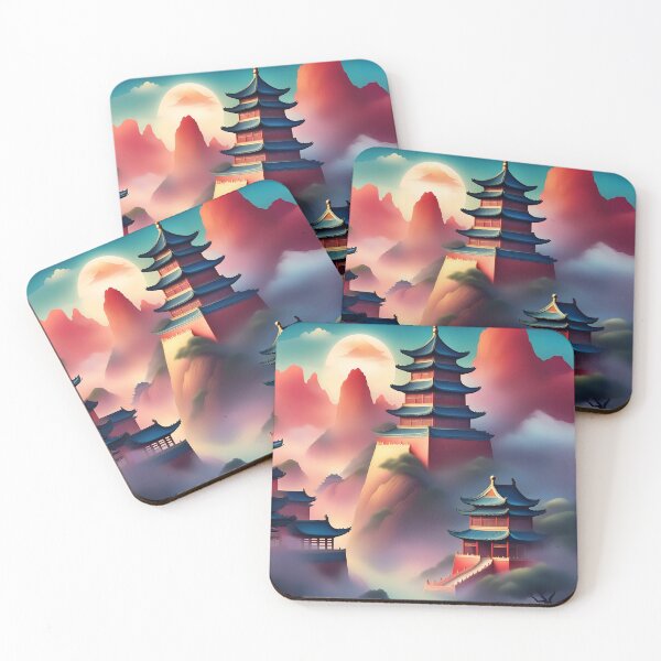 Item preview, Japanese castles on mountains designed and sold by Purr95.