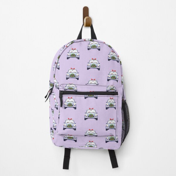 Item preview, Snowy Cute Car with Festive Wreath Kawaii Delight in Pastel Lavender designed and sold by kahida.