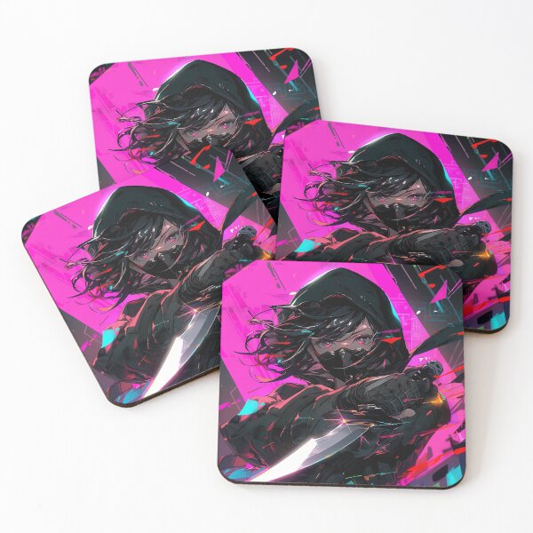 Item preview, Neon Masked Ninja Anime Girl designed and sold by bubblegoth.